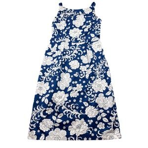 Boden Navy White Floral Pauls print Sleeveless Knee Length Dress UK 10 US 6